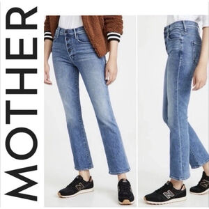 MOTHER The Pixie Insider Ankle Jeans Button Fly Mid Wash Group Bathing Size 27